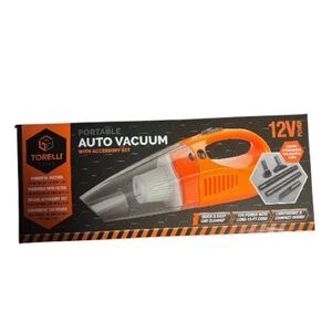 Torelli Tools Portable Auto Vacuum 12V Car Vacuum with Accessories & HEPA Filter
